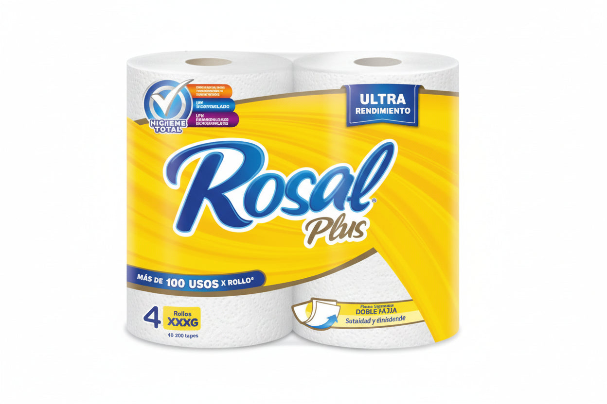 PAPEL HIGIENICO ROSAL AMARILLO 600 HOJAS