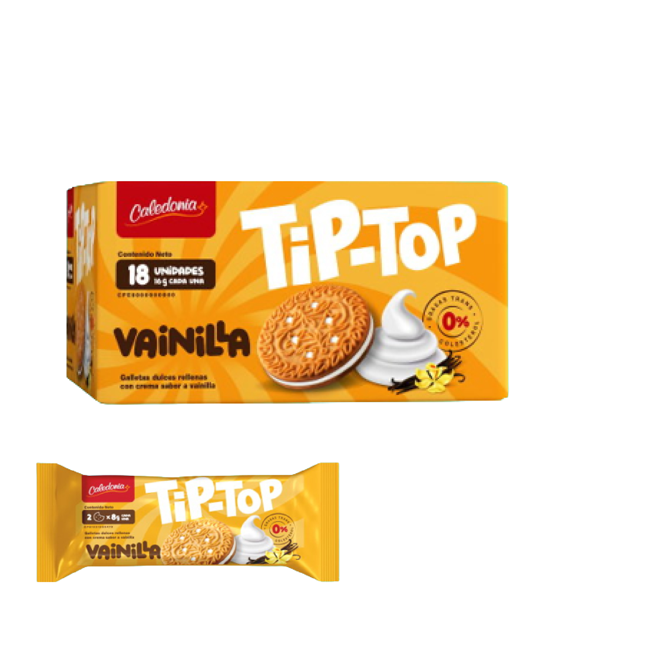 GALLETA TIP-TOP DE VAINILLA 16GR DISPLEY
