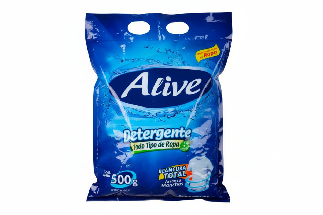 JABON EN POLVO ALIVE AZUL 500G