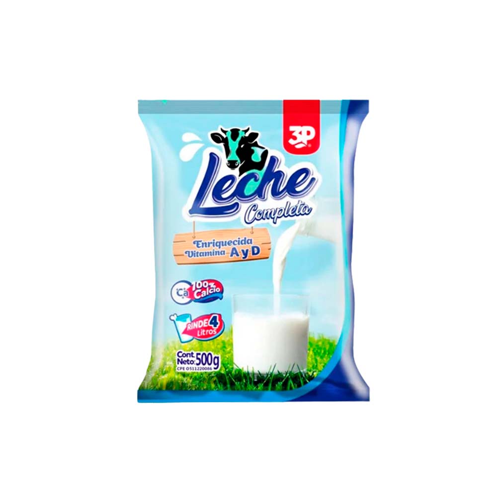 LECHE EN POLVO COMPLETA 3P 500GR
