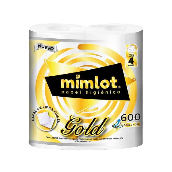 PAPEL HIGIENICO MIMLOT AMARILLO 600 HOJAS