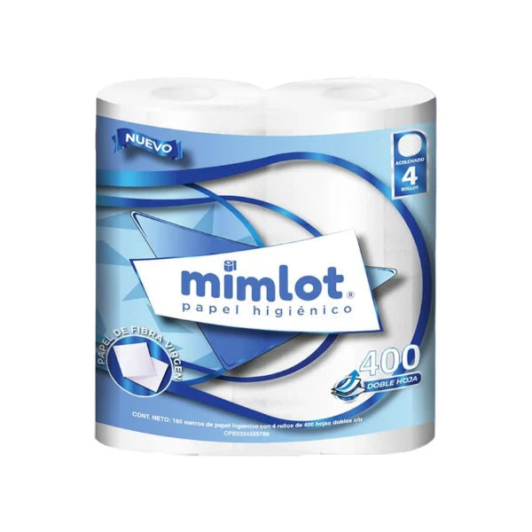 PAPEL HIGIENICO MIMLOT AZUL 400 HOJAS