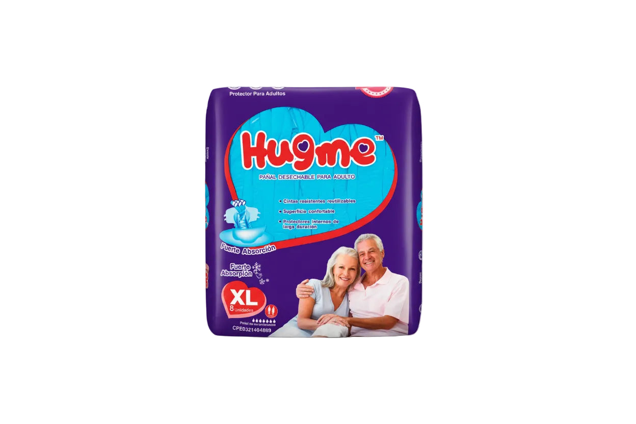Pañales Hugme Adulto Talla XL 10 Paq de 8 Und