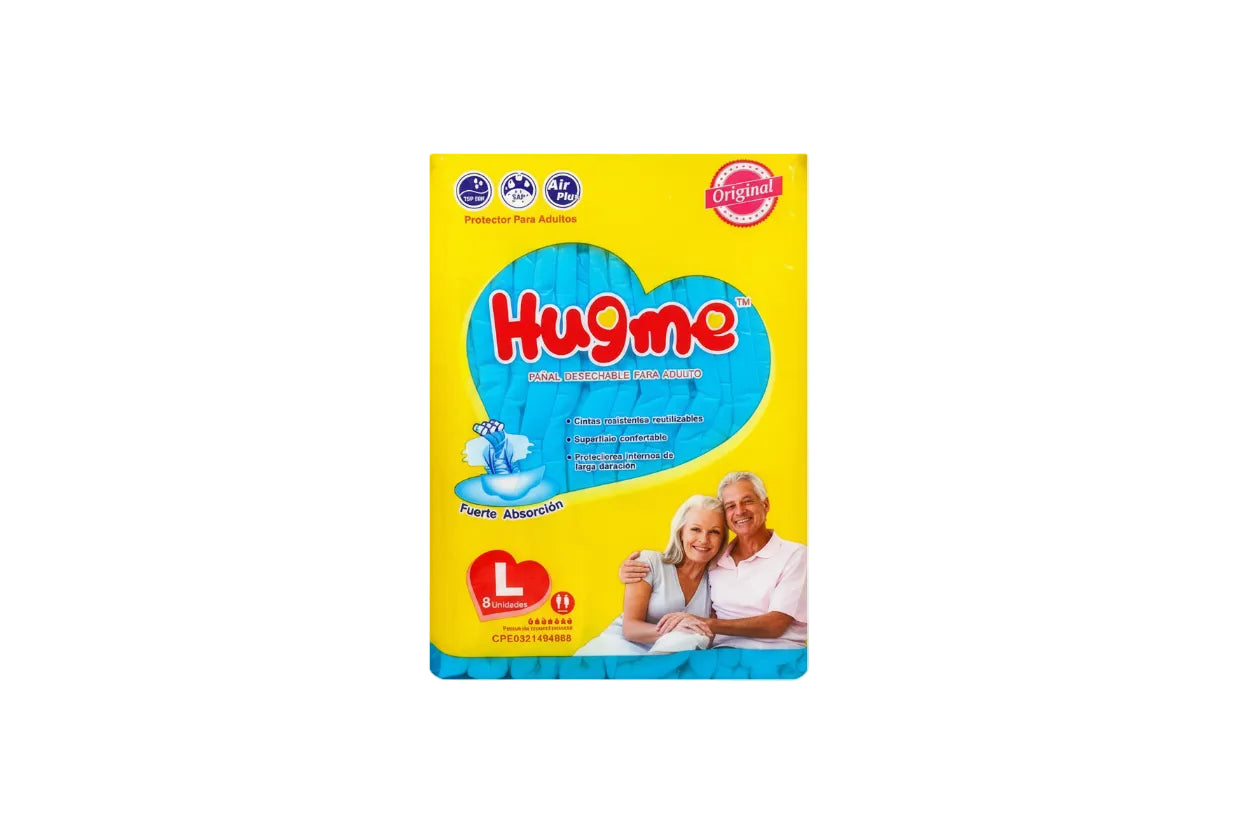 Pañales Hugme Adulto Talla L 10 Paq de 8 Und